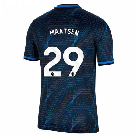 Kandiny Kinder Ian Maatsen #29 Dunkelblau Auswärtstrikot Trikot 2023/24 T-Shirt