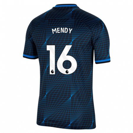 Kandiny Kinder Edouard Mendy #16 Dunkelblau Auswärtstrikot Trikot 2023/24 T-Shirt