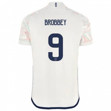 Kandiny Kinder Brian Brobbey #9 Weiß Auswärtstrikot Trikot 2023/24 T-Shirt