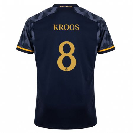 Kandiny Kinder Toni Kroos #8 Dunkelblau Auswärtstrikot Trikot 2023/24 T-Shirt