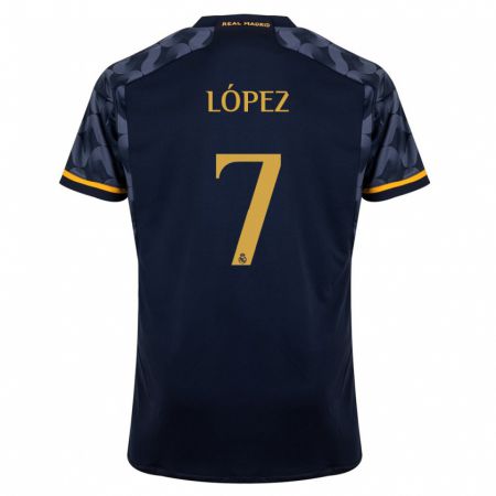 Kandiny Kinder Noel López #7 Dunkelblau Auswärtstrikot Trikot 2023/24 T-Shirt