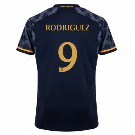 Kandiny Kinder Álvaro Rodríguez #9 Dunkelblau Auswärtstrikot Trikot 2023/24 T-Shirt