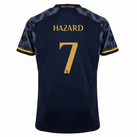 Kandiny Kinder Eden Hazard #7 Dunkelblau Auswärtstrikot Trikot 2023/24 T-Shirt