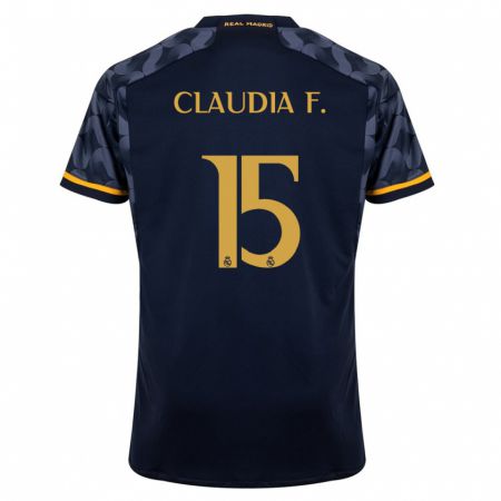 Kandiny Kinder Claudia Florentino #15 Dunkelblau Auswärtstrikot Trikot 2023/24 T-Shirt