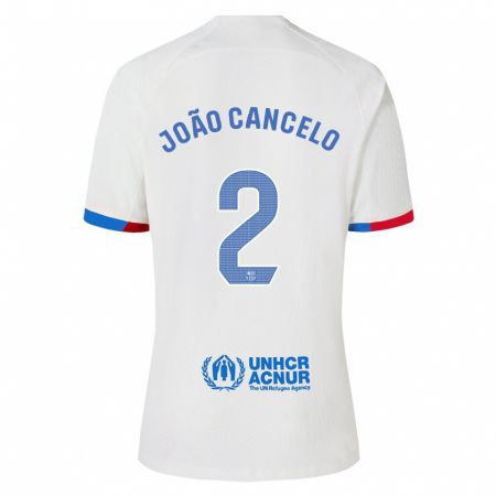 Kandiny Kinder João Cancelo #2 Weiß Auswärtstrikot Trikot 2023/24 T-Shirt