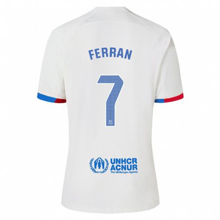 Kandiny Kinder Ferran Torres #7 Weiß Auswärtstrikot Trikot 2023/24 T-Shirt
