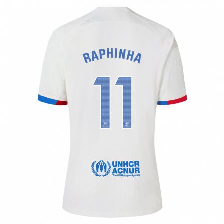 Kandiny Kinder Raphinha #11 Weiß Auswärtstrikot Trikot 2023/24 T-Shirt