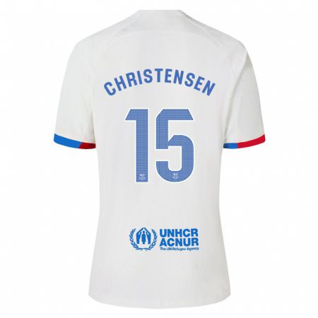 Kandiny Kinder Andreas Christensen #15 Weiß Auswärtstrikot Trikot 2023/24 T-Shirt