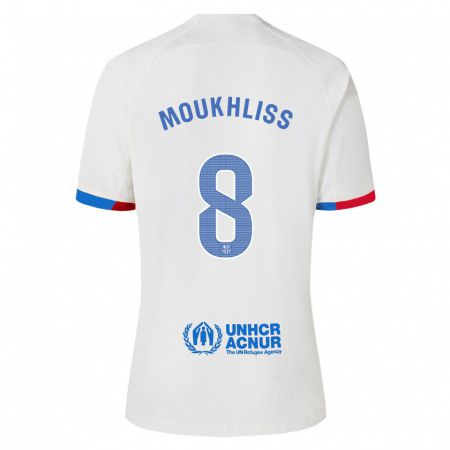 Kandiny Kinder Moha Moukhliss #8 Weiß Auswärtstrikot Trikot 2023/24 T-Shirt