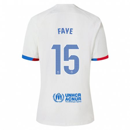 Kandiny Kinder Mikayil Faye #15 Weiß Auswärtstrikot Trikot 2023/24 T-Shirt