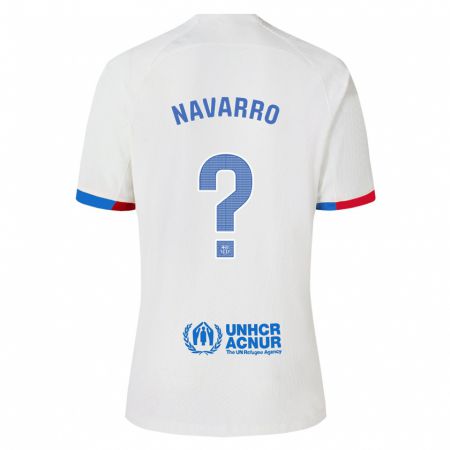 Kandiny Kinder Albert Navarro #0 Weiß Auswärtstrikot Trikot 2023/24 T-Shirt