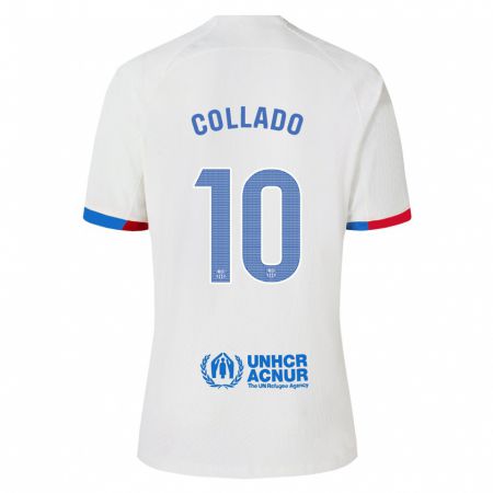 Kandiny Kinder Alex Collado #10 Weiß Auswärtstrikot Trikot 2023/24 T-Shirt