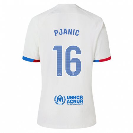 Kandiny Kinder Miralem Pjanic #16 Weiß Auswärtstrikot Trikot 2023/24 T-Shirt