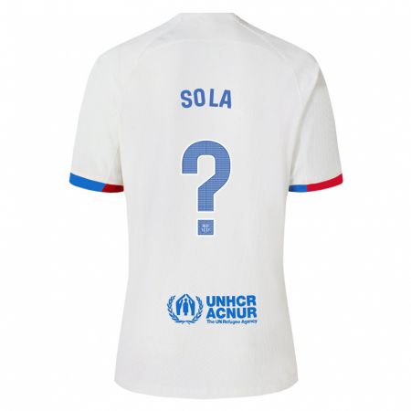 Kandiny Kinder Arnau Sola #0 Weiß Auswärtstrikot Trikot 2023/24 T-Shirt