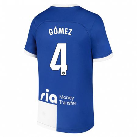 Kandiny Kinder Mariano Gómez #4 Blau Weiss Auswärtstrikot Trikot 2023/24 T-Shirt