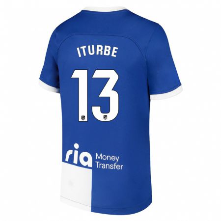 Kandiny Kinder Alejandro Iturbe #13 Blau Weiss Auswärtstrikot Trikot 2023/24 T-Shirt