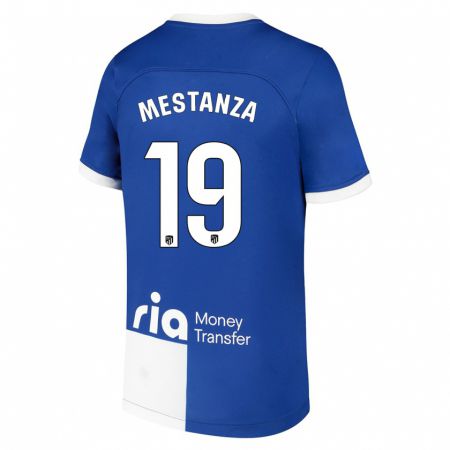 Kandiny Kinder Alejandro Mestanza #19 Blau Weiss Auswärtstrikot Trikot 2023/24 T-Shirt