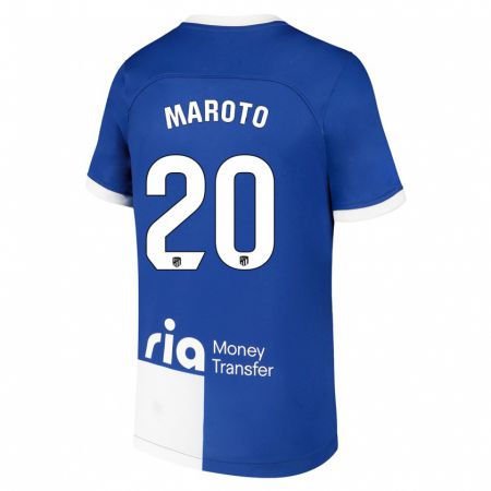 Kandiny Kinder Mario Maroto #20 Blau Weiss Auswärtstrikot Trikot 2023/24 T-Shirt