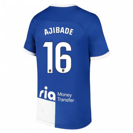 Kandiny Kinder Rasheedat Ajibade #16 Blau Weiss Auswärtstrikot Trikot 2023/24 T-Shirt