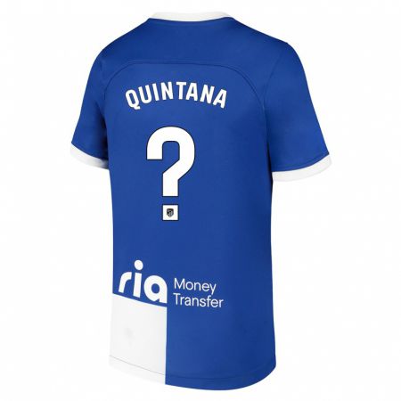 Kandiny Kinder Nacho Quintana #0 Blau Weiss Auswärtstrikot Trikot 2023/24 T-Shirt