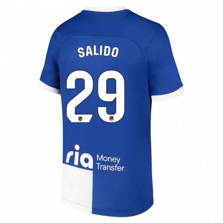 Kandiny Kinder Alberto Salido #29 Blau Weiss Auswärtstrikot Trikot 2023/24 T-Shirt