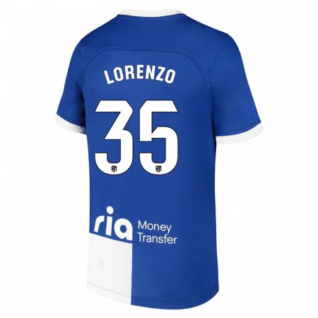 Kandiny Kinder Diego Lorenzo #35 Blau Weiss Auswärtstrikot Trikot 2023/24 T-Shirt
