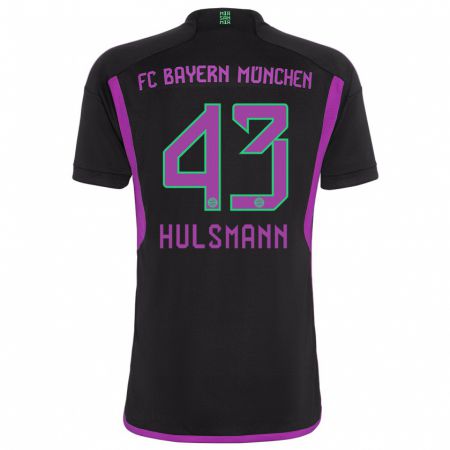 Kandiny Kinder Tom Hülsmann #43 Schwarz Auswärtstrikot Trikot 2023/24 T-Shirt