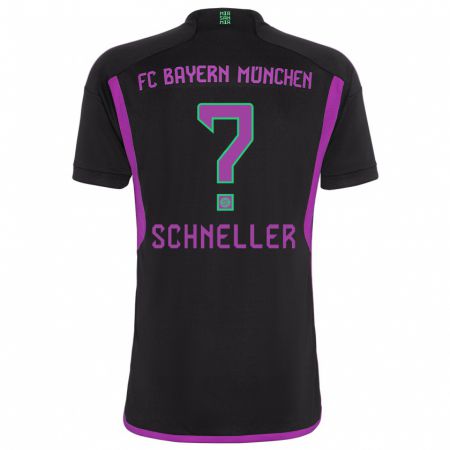Kandiny Kinder Lukas Schneller #0 Schwarz Auswärtstrikot Trikot 2023/24 T-Shirt