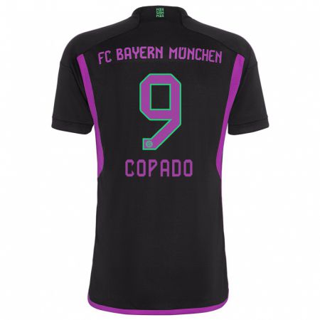 Kandiny Kinder Lucas Copado #9 Schwarz Auswärtstrikot Trikot 2023/24 T-Shirt
