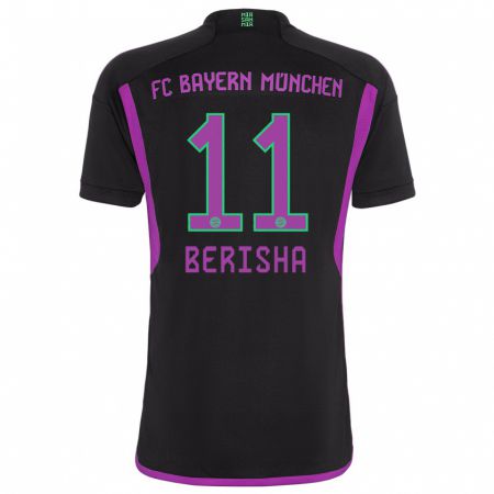 Kandiny Kinder Dion Berisha #11 Schwarz Auswärtstrikot Trikot 2023/24 T-Shirt