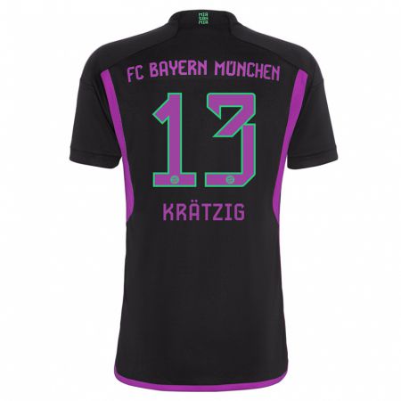 Kandiny Kinder Frans Krätzig #13 Schwarz Auswärtstrikot Trikot 2023/24 T-Shirt