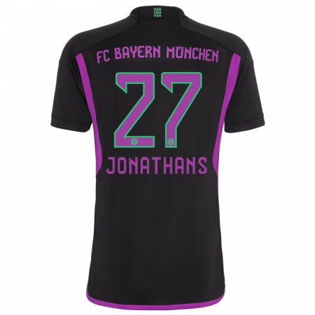 Kandiny Kinder David Jonathans #27 Schwarz Auswärtstrikot Trikot 2023/24 T-Shirt