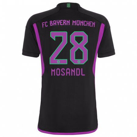 Kandiny Kinder Moritz Mosandl #28 Schwarz Auswärtstrikot Trikot 2023/24 T-Shirt
