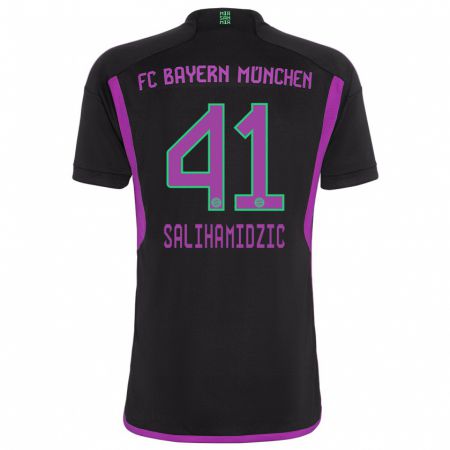 Kandiny Kinder Nick Salihamidzic #41 Schwarz Auswärtstrikot Trikot 2023/24 T-Shirt