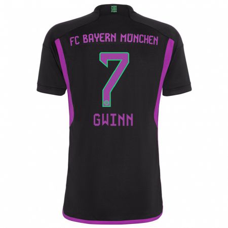 Kandiny Kinder Giulia Gwinn #7 Schwarz Auswärtstrikot Trikot 2023/24 T-Shirt