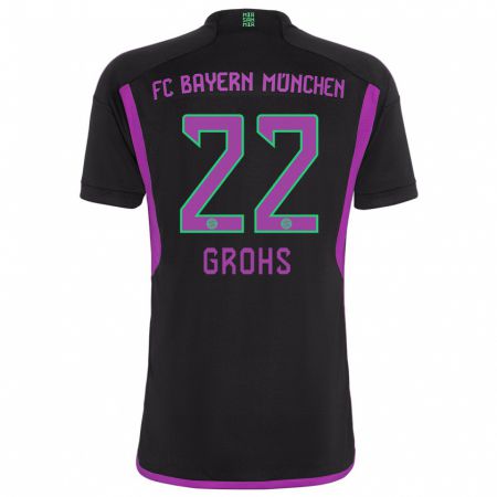 Kandiny Kinder Maria Luisa Grohs #22 Schwarz Auswärtstrikot Trikot 2023/24 T-Shirt