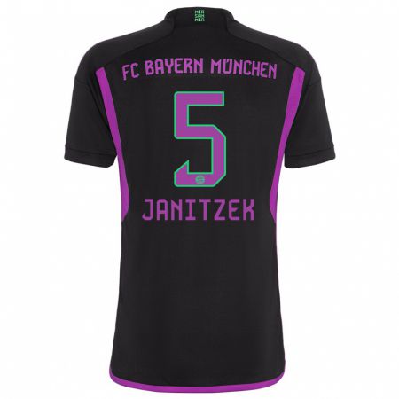 Kandiny Kinder Justin Janitzek #5 Schwarz Auswärtstrikot Trikot 2023/24 T-Shirt