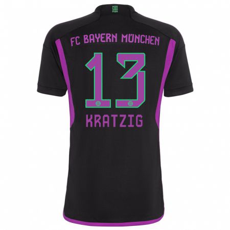 Kandiny Kinder Frans Kratzig #13 Schwarz Auswärtstrikot Trikot 2023/24 T-Shirt