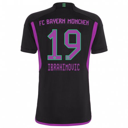 Kandiny Kinder Arijon Ibrahimovic #19 Schwarz Auswärtstrikot Trikot 2023/24 T-Shirt
