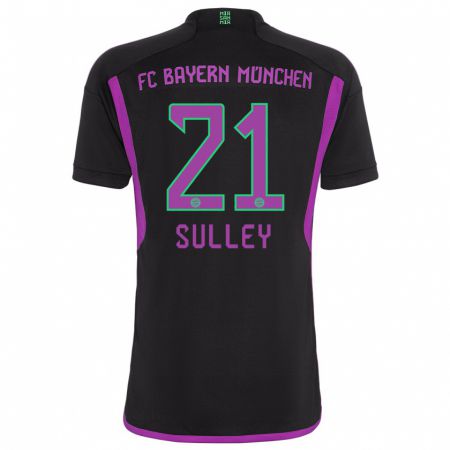 Kandiny Kinder Williams Baffour Sulley #21 Schwarz Auswärtstrikot Trikot 2023/24 T-Shirt