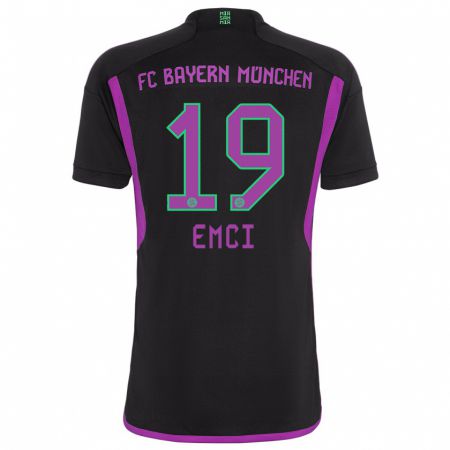 Kandiny Kinder Ben Emci #19 Schwarz Auswärtstrikot Trikot 2023/24 T-Shirt