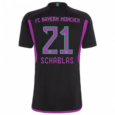 Kandiny Kinder Matteo Schablas #21 Schwarz Auswärtstrikot Trikot 2023/24 T-Shirt