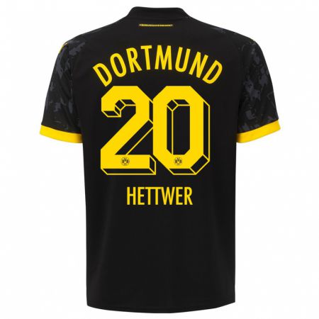 Kandiny Kinder Julian Hettwer #20 Schwarz Auswärtstrikot Trikot 2023/24 T-Shirt
