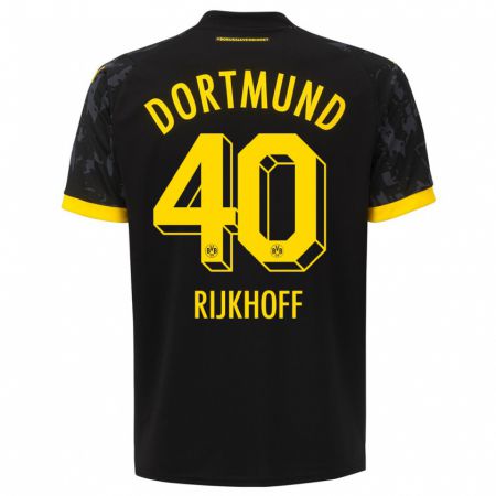 Kandiny Kinder Julian Rijkhoff #40 Schwarz Auswärtstrikot Trikot 2023/24 T-Shirt