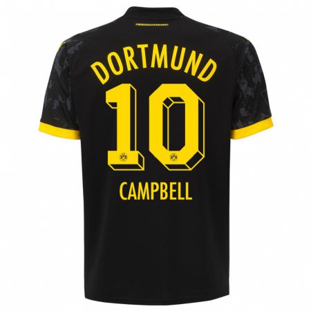 Kandiny Kinder Cole Campbell #10 Schwarz Auswärtstrikot Trikot 2023/24 T-Shirt