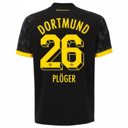Kandiny Kinder Dustin Plöger #26 Schwarz Auswärtstrikot Trikot 2023/24 T-Shirt