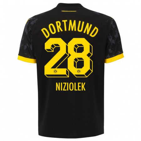 Kandiny Kinder Alex Niziolek #28 Schwarz Auswärtstrikot Trikot 2023/24 T-Shirt