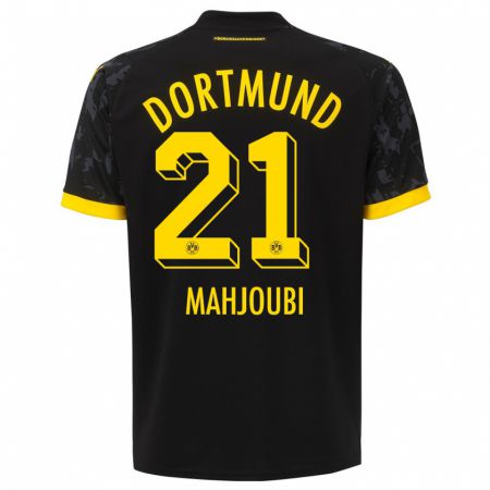 Kandiny Kinder Anas Mahjoubi #21 Schwarz Auswärtstrikot Trikot 2023/24 T-Shirt