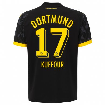 Kandiny Kinder Lloyd-Addo Kuffour #17 Schwarz Auswärtstrikot Trikot 2023/24 T-Shirt