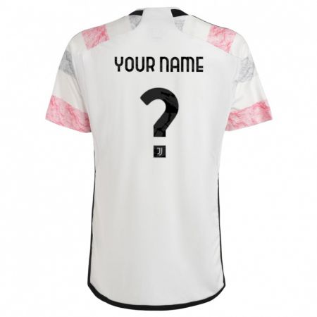 Kandiny Kinder Ihren Namen #0 Weiß Rosa Auswärtstrikot Trikot 2023/24 T-Shirt